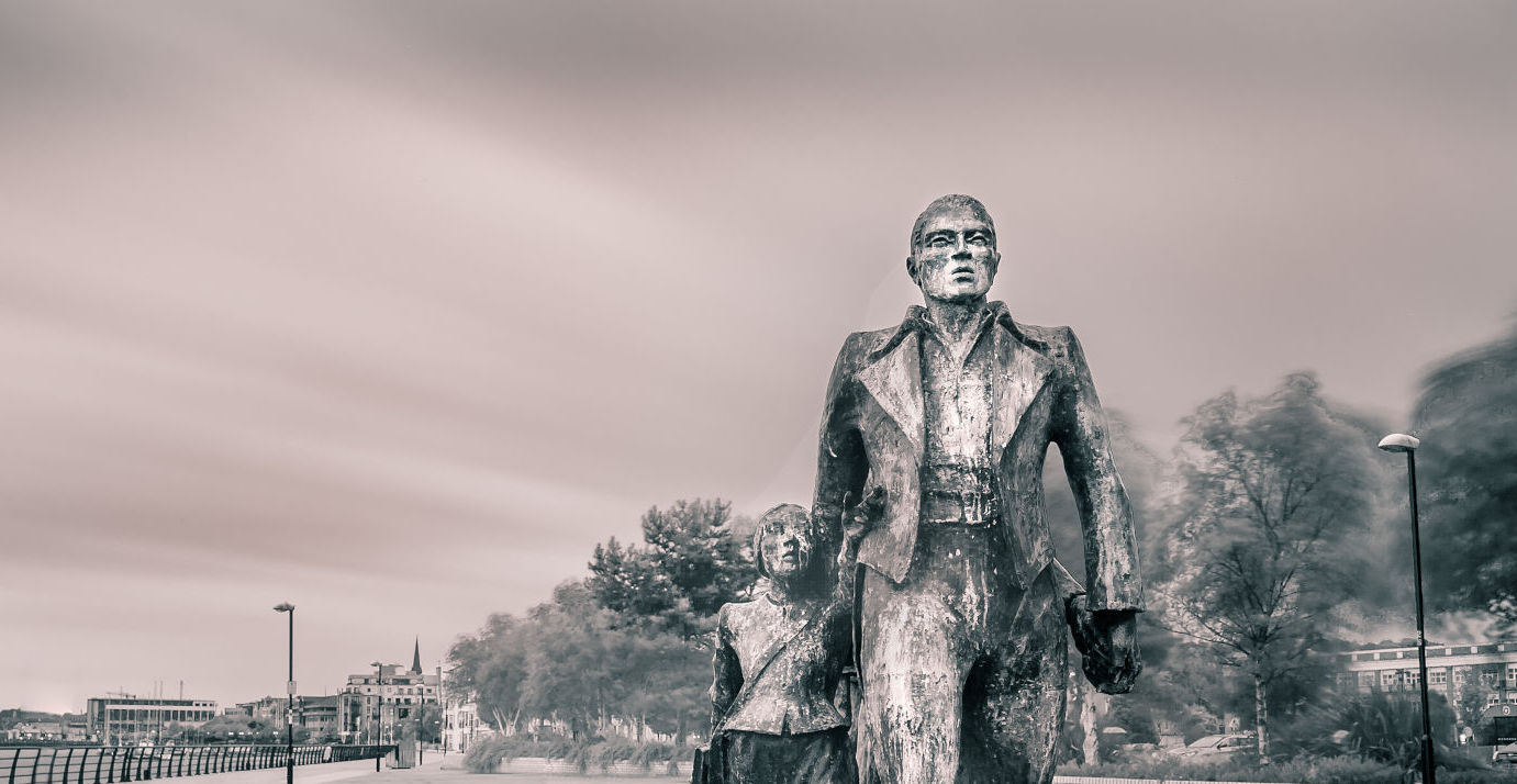 Image of people on the Peace Bridge, Derry, Ireland