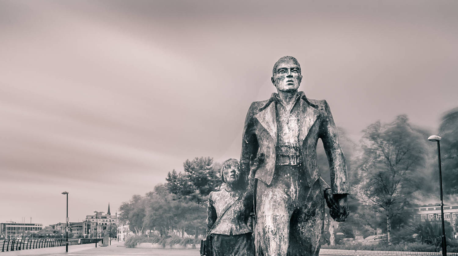 Image of people on the Peace Bridge, Derry, Ireland